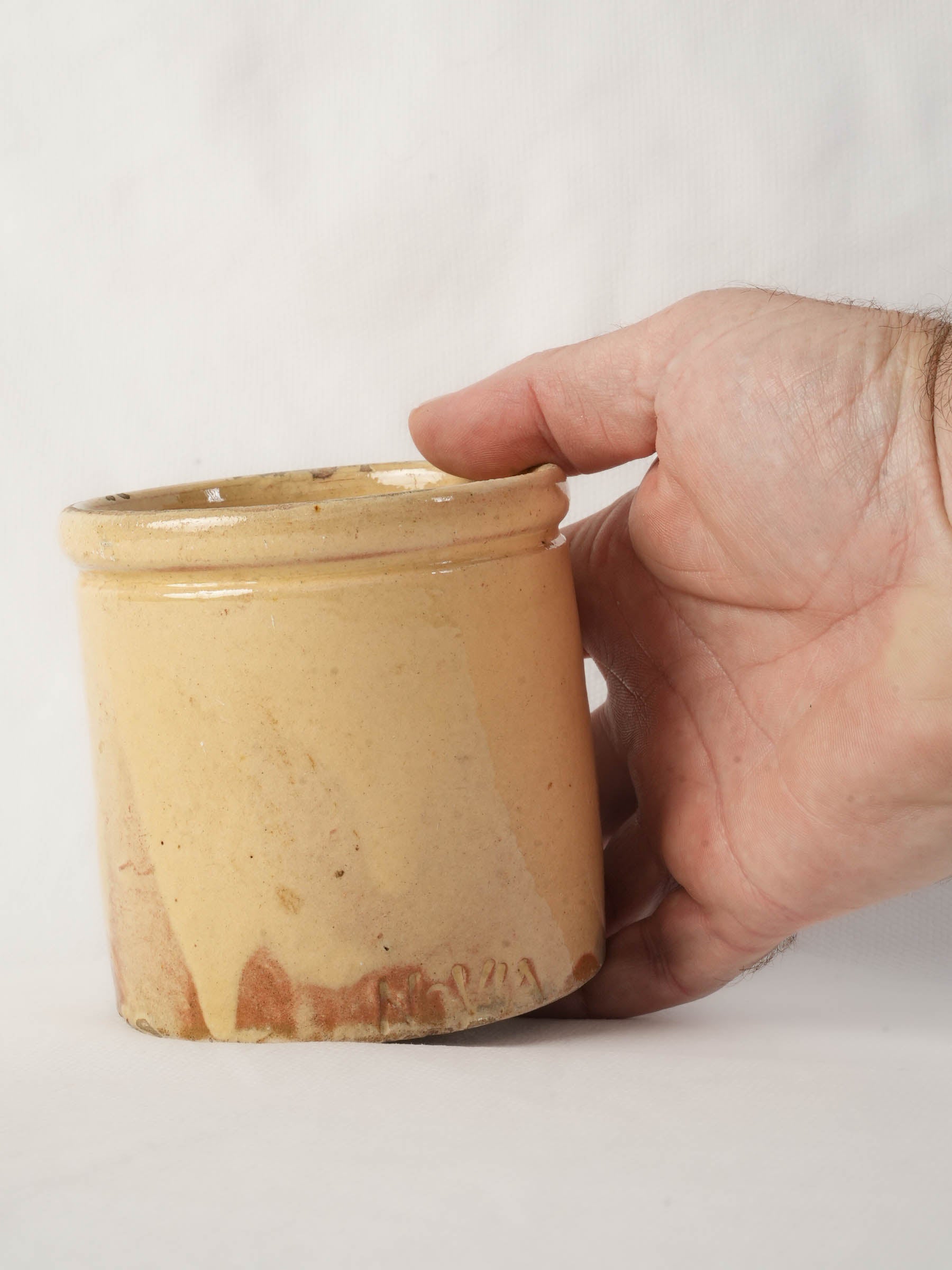 Distressed butter-yellow glaze pottery