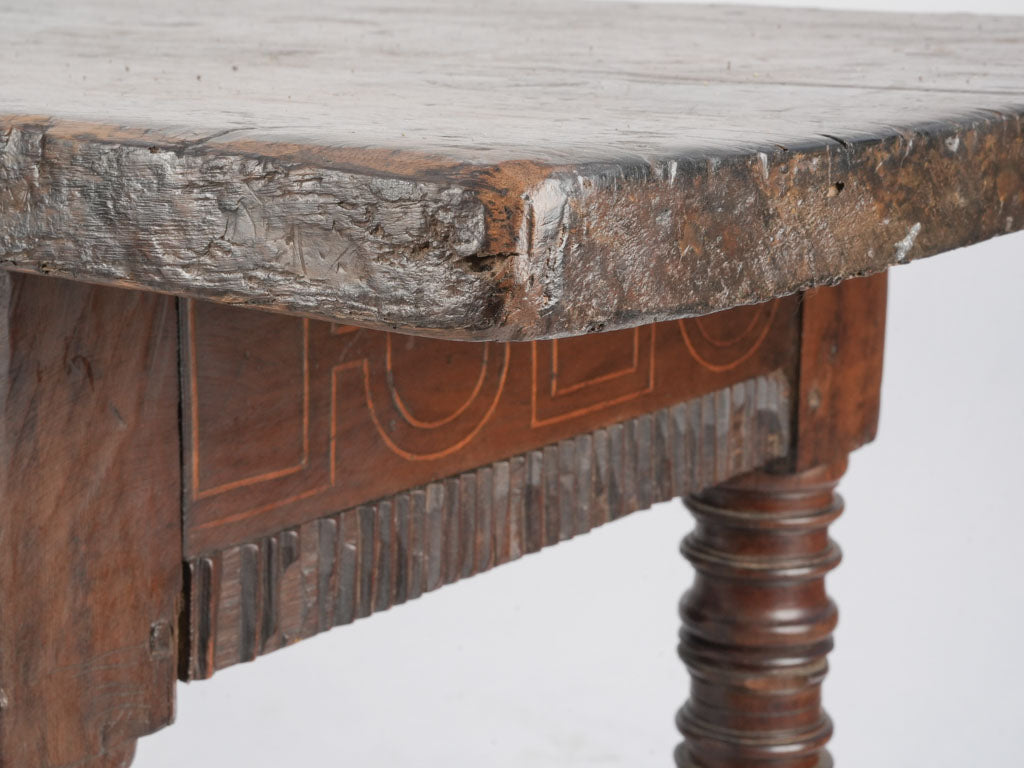 Vintage oak marquetry desk