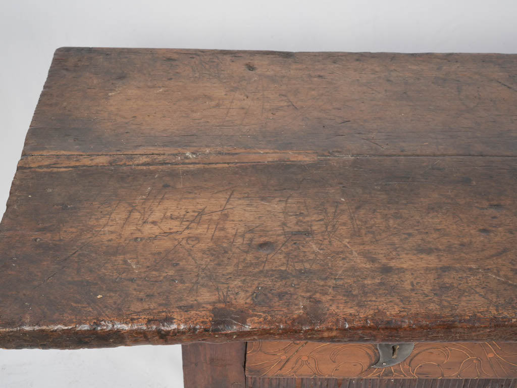 Durable aged oak side table