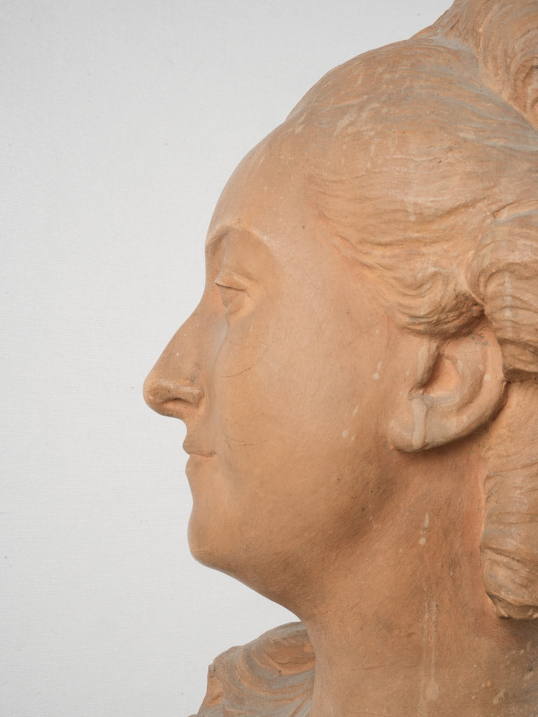 Antiqued finish classical style bust