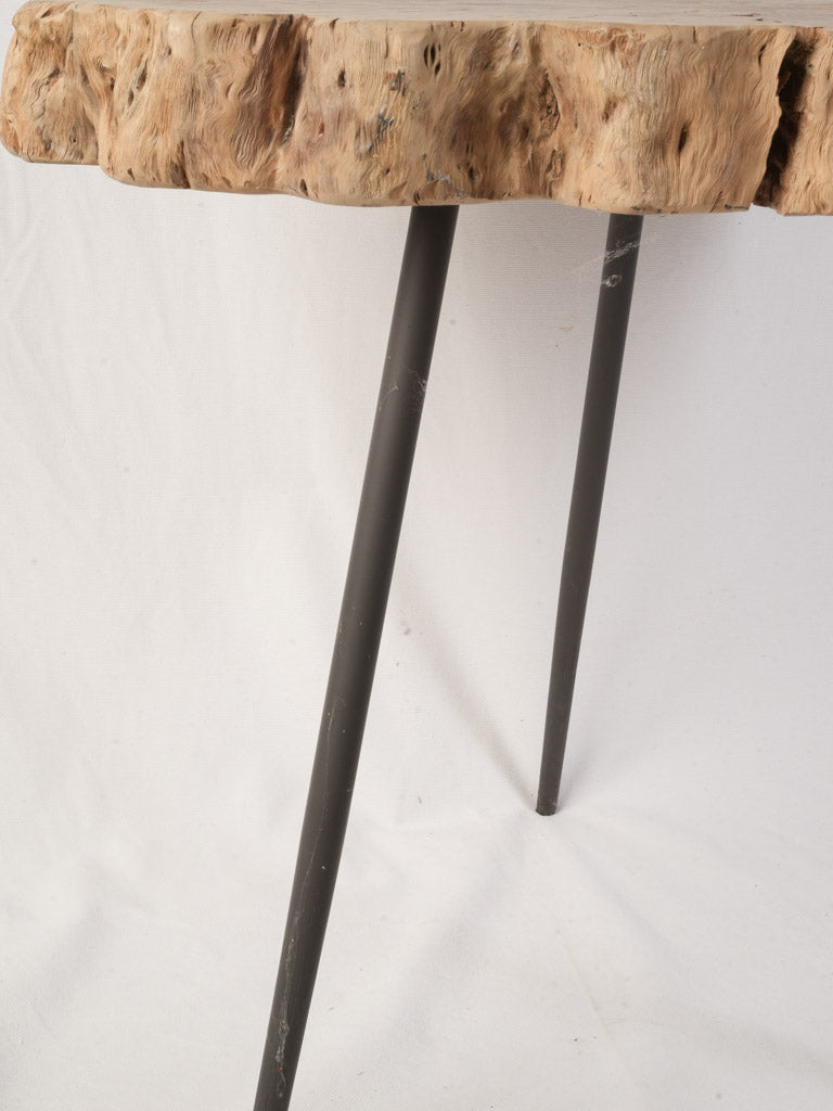 1960s French Organic Modern Nesting Tables w/ Natural Wood Tops - 24¾"