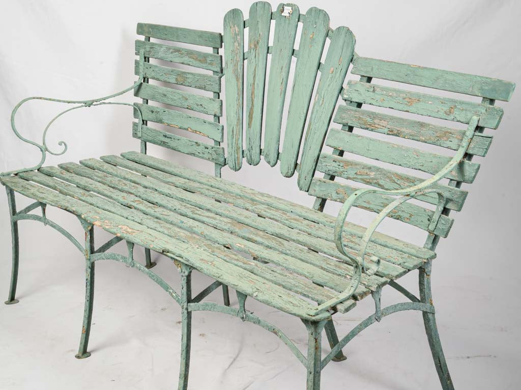 Antique 1920s wrought iron bench