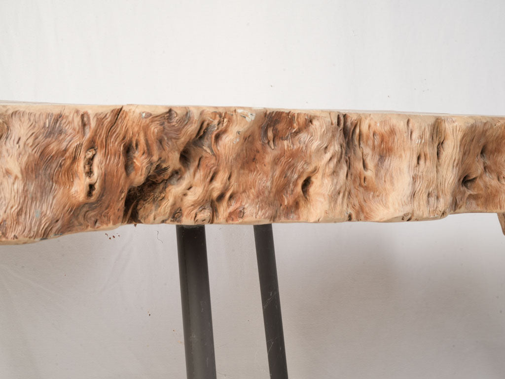 1960s French Organic Modern Nesting Tables w/ Natural Wood Tops - 24¾"