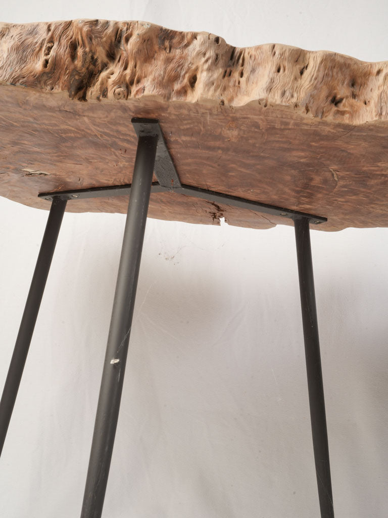 1960s French Organic Modern Nesting Tables w/ Natural Wood Tops - 24¾"