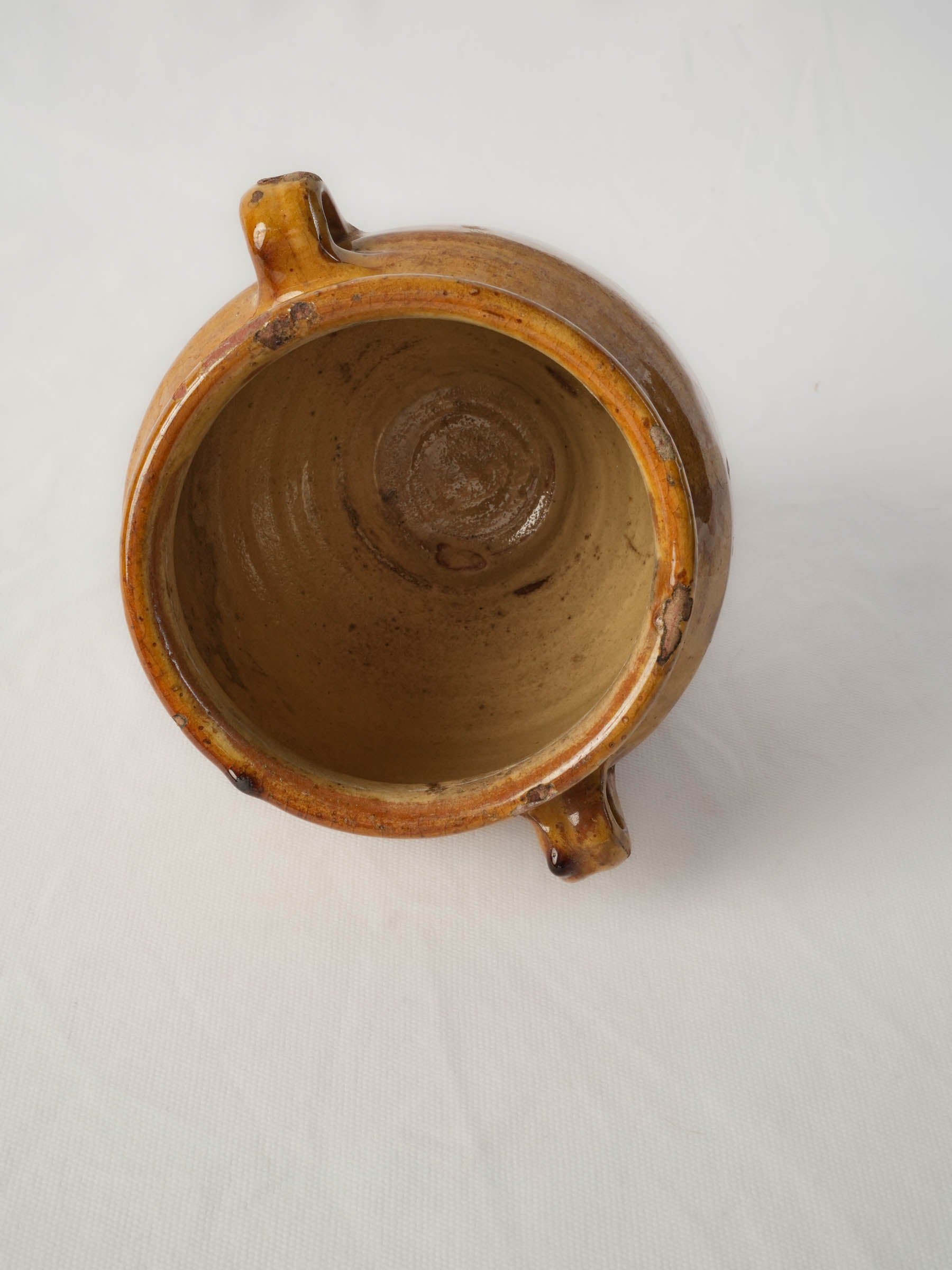 Aged unglazed terracotta confit pot