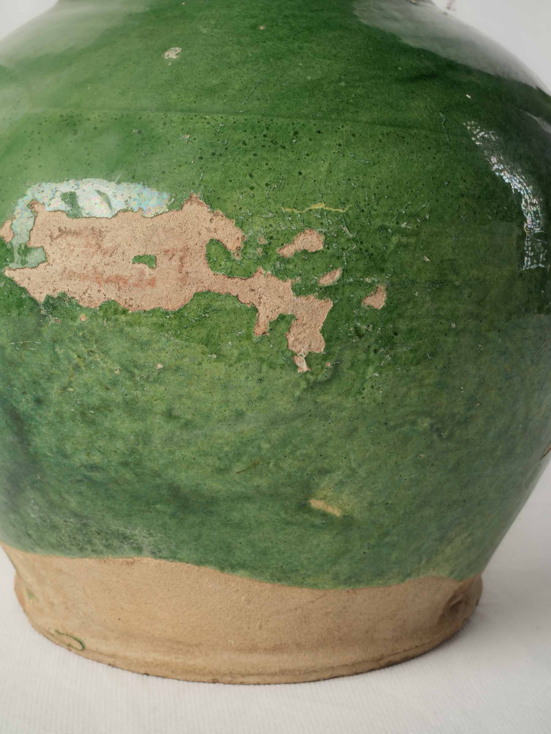 Vibrant patinated pottery orjol jug