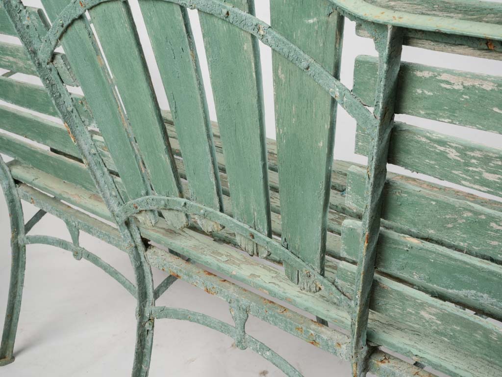 Soft aged patina bench