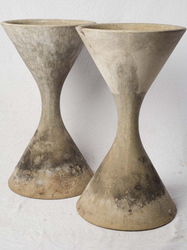 Pair of Willy Guhl Diabolo Fiber Cement Planters Dated 1973 - 31½"