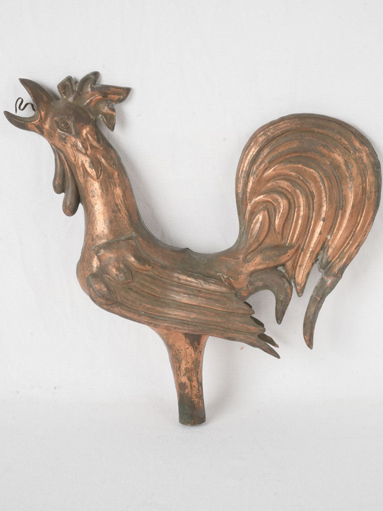 Aged copper rooster artifact