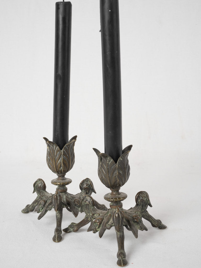 Classic French bronze candlesticks