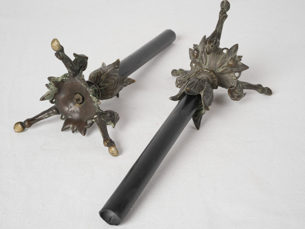 Vintage French bronze candle holders