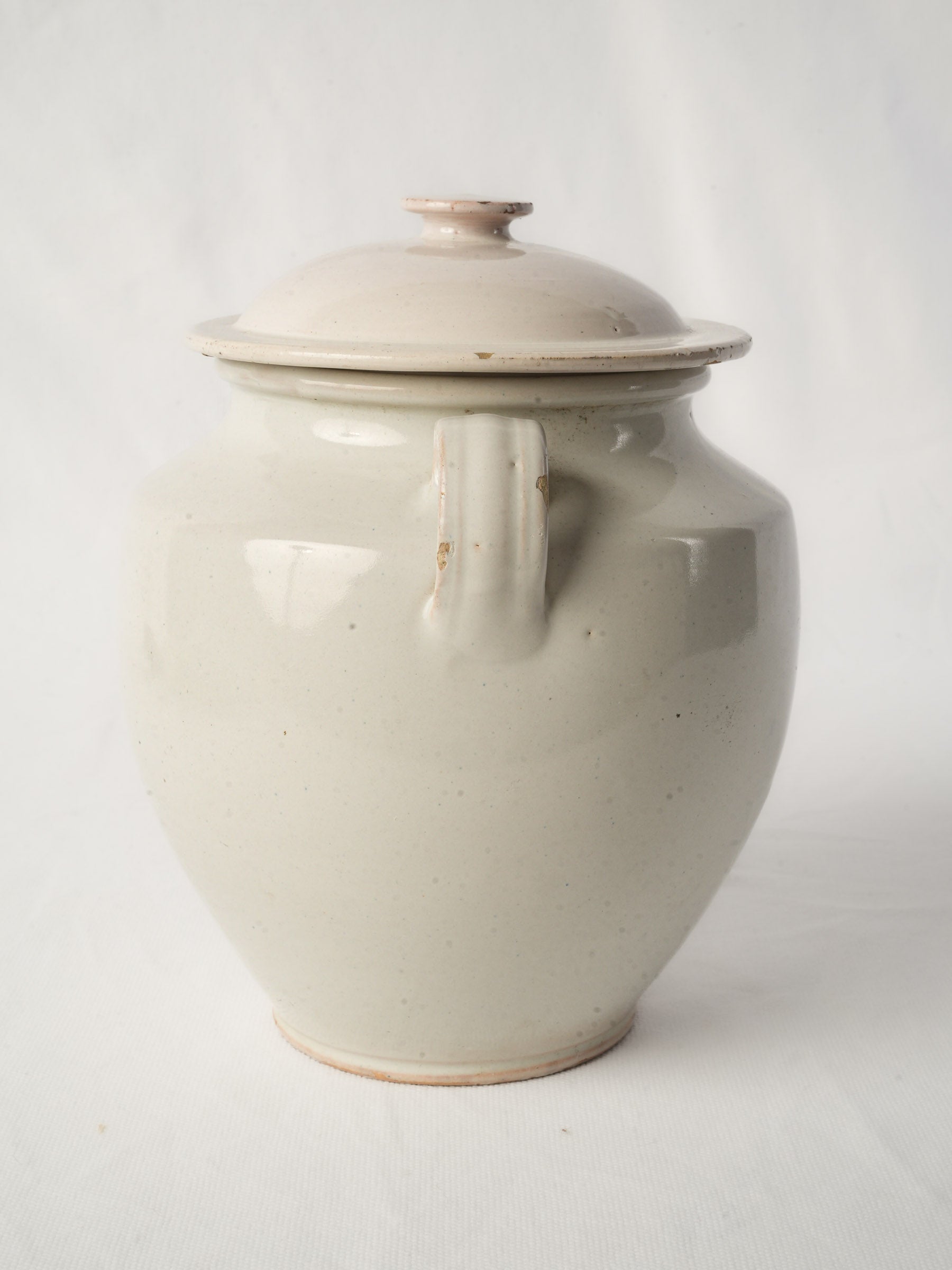 Classic white ceramic storage pot