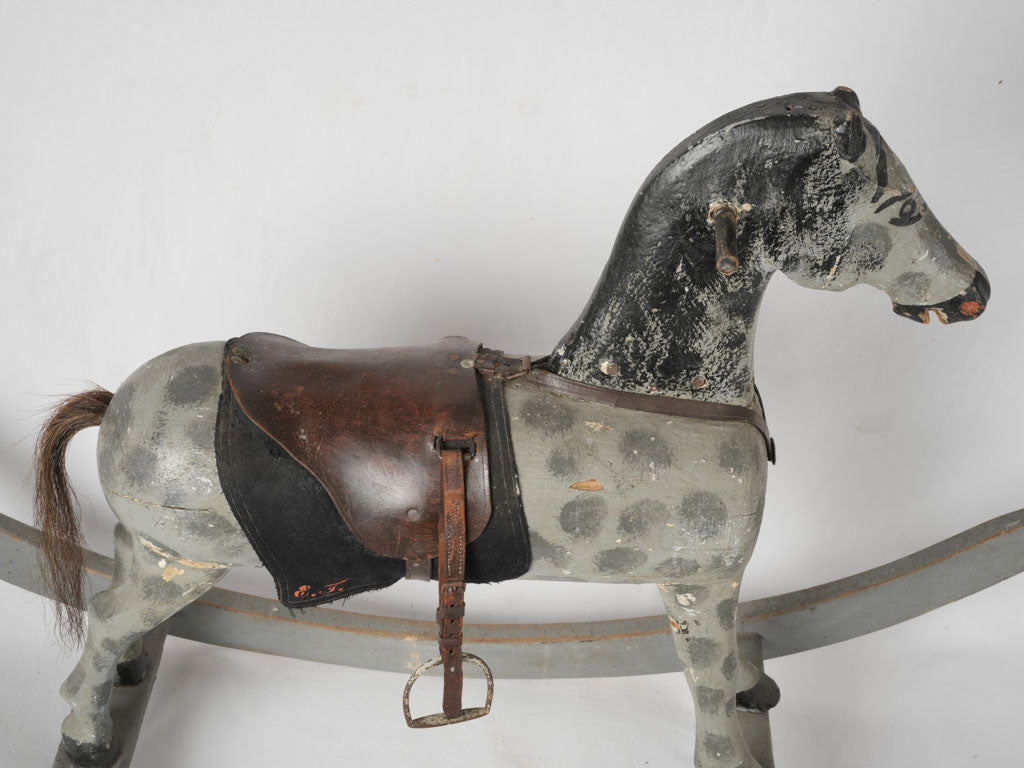 Stylish French wooden rocking horse