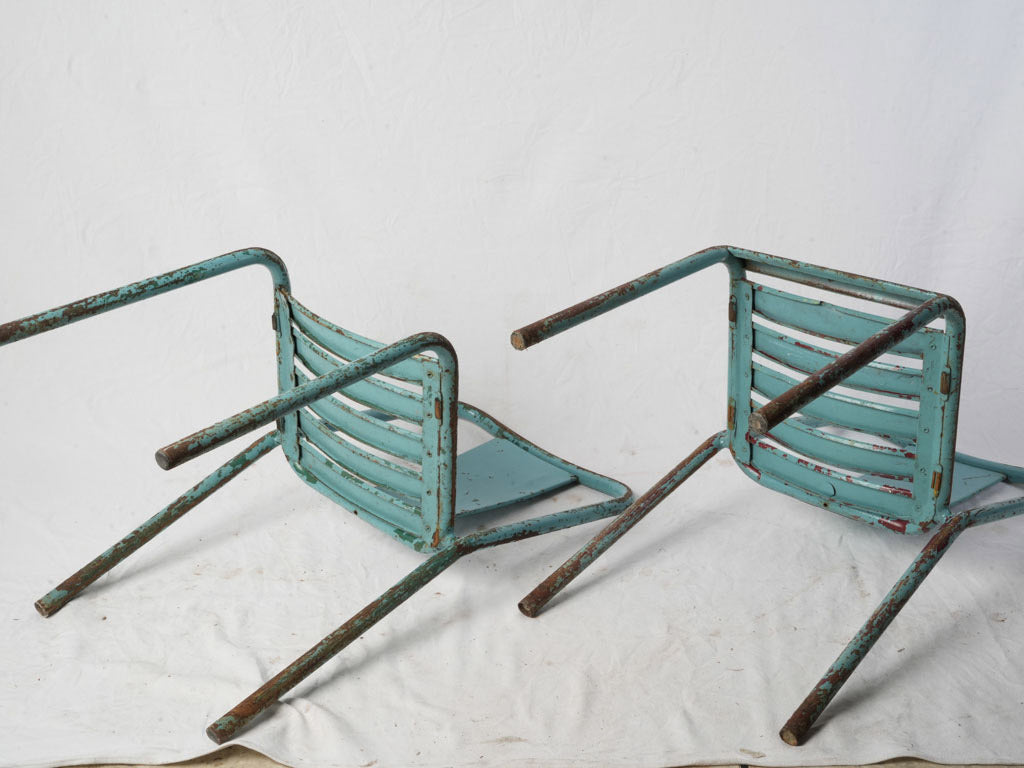 Lively painterly surface Tolix chairs