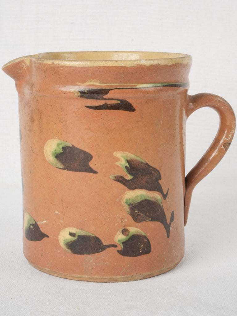 Asymmetrical brushstroke ceramic pitcher
