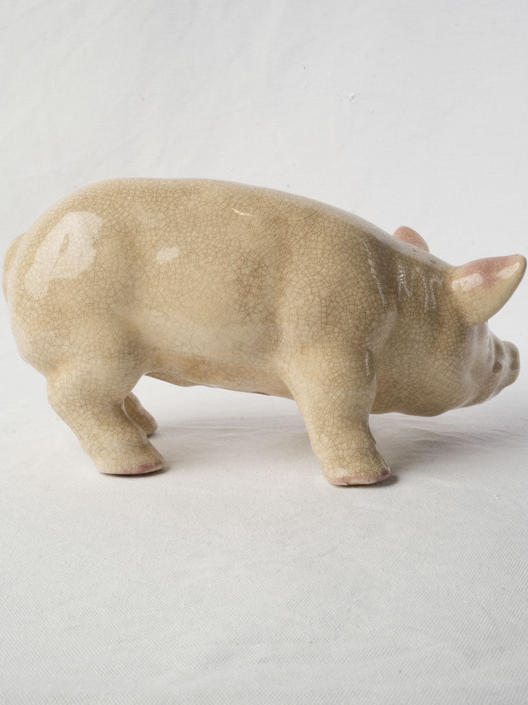 Warm Beige French Ceramic Piglet