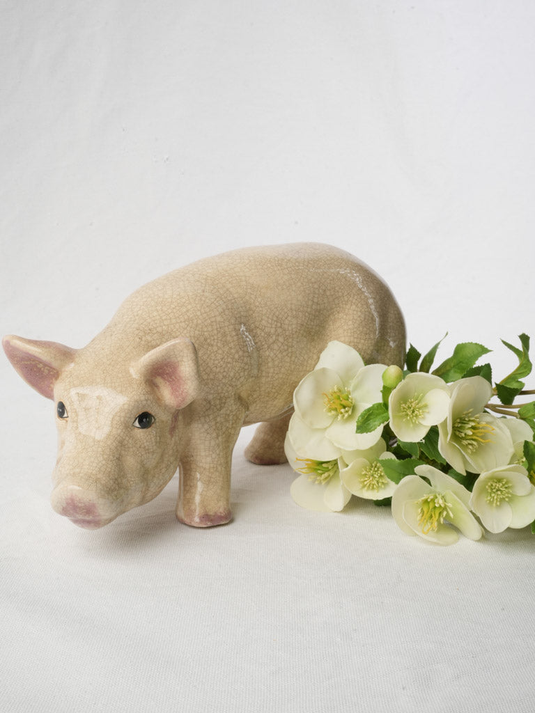 Glossy Ceramic Piglet Collectible