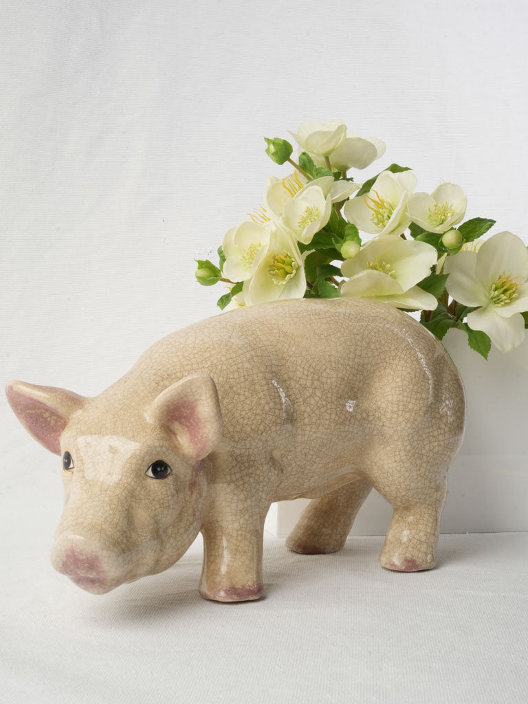 Tenderly Modeled Ceramic Piglet