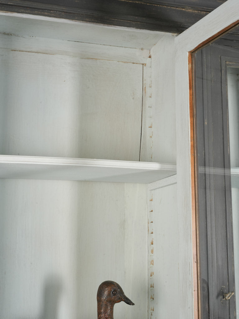 Antique black-painted bookcase