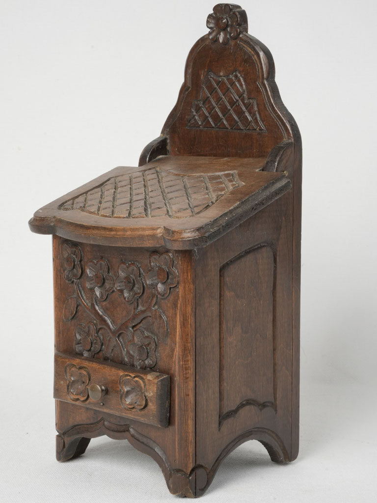 Antique French Walnut Salt Box