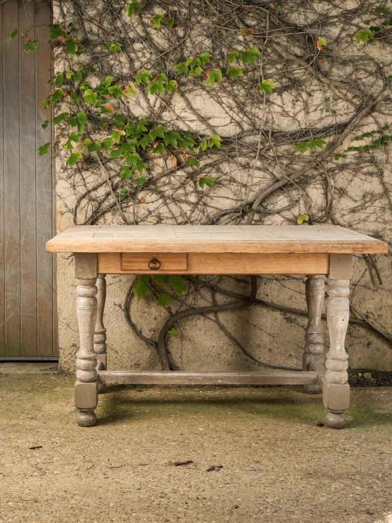 Compact French Farmhouse Table w/ Painted Legs - 30¾" x 51¼"