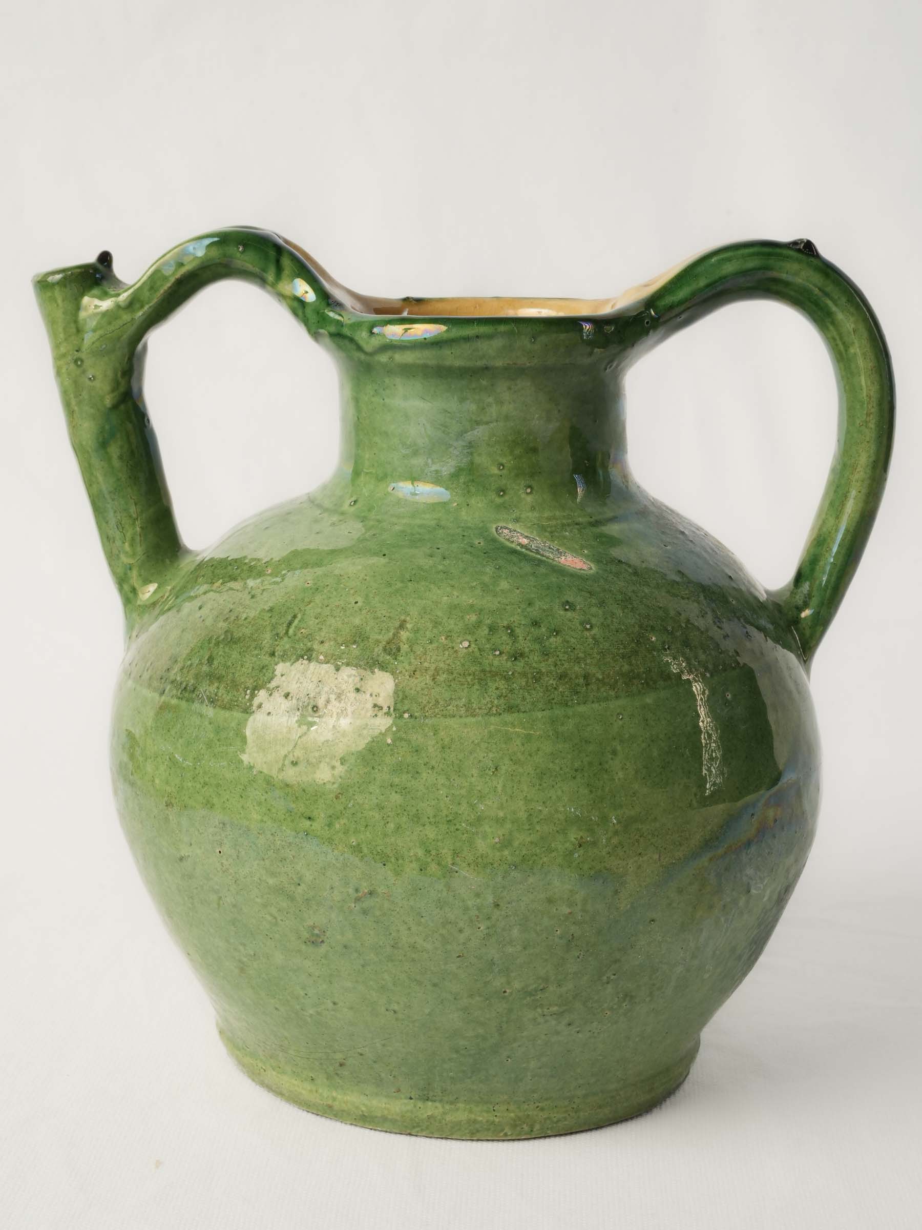 Sculptural apple-tone pottery piece