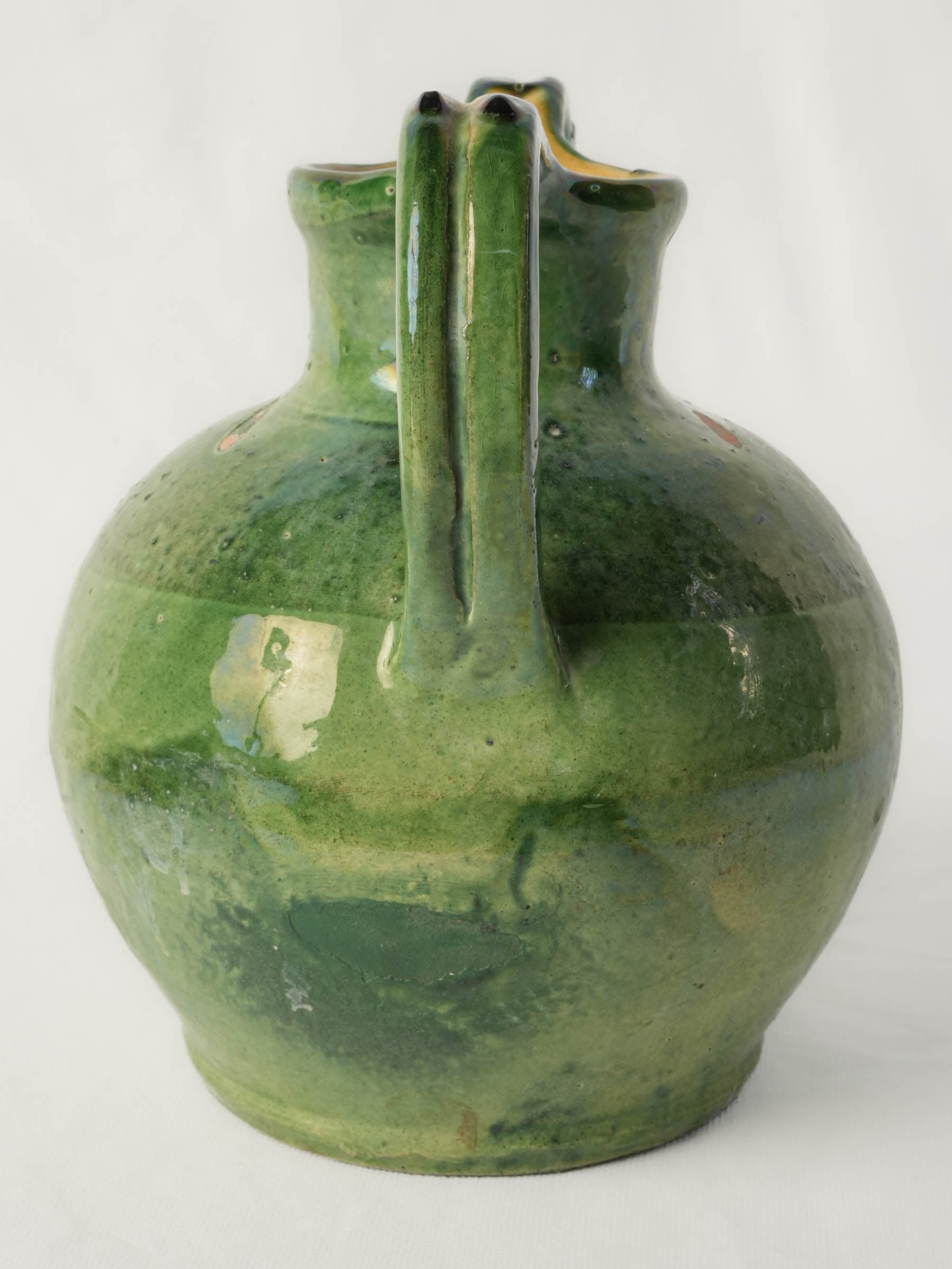 Unique copper-oxide glazed jug