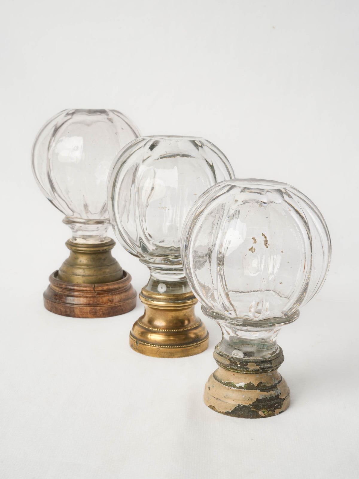 Set of Three Early 20th-Century Glass Staircase Finials - 6¾"