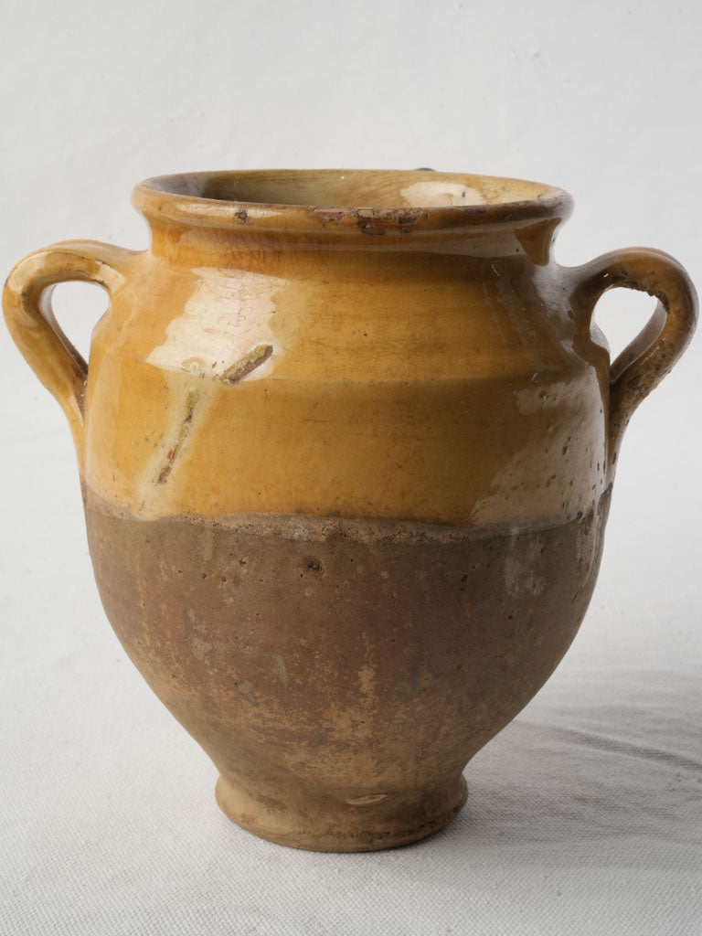 Yellow farmhouse terracotta storage jar