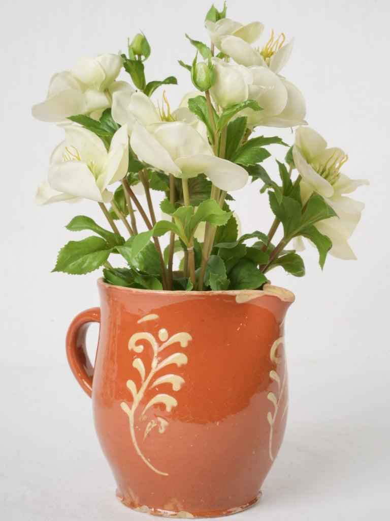 Antique ocher ceramic decorative pitcher