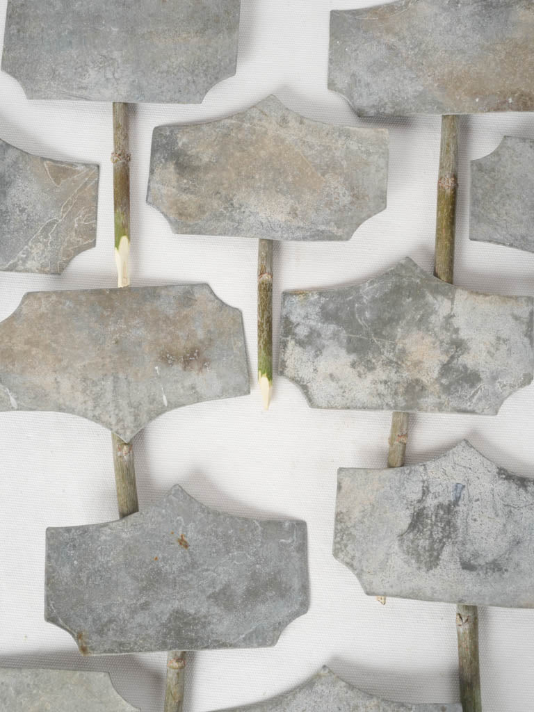 Charming weathered zinc plant markers