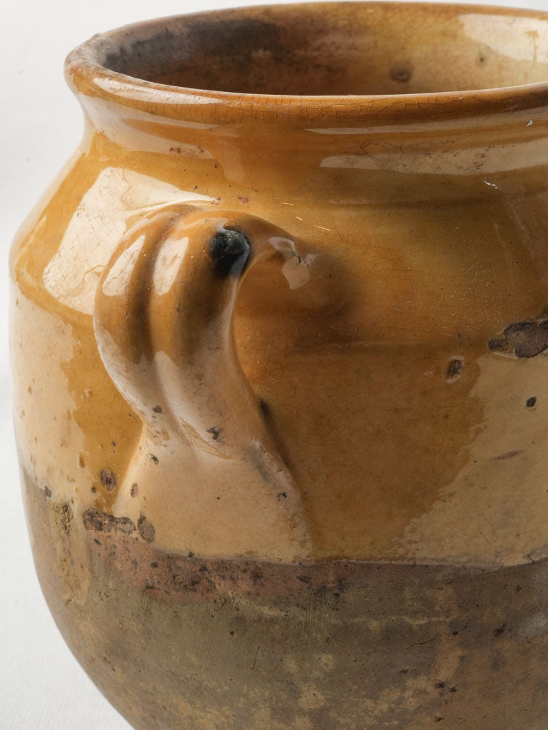 Glossy ochre-glazed decorative pot