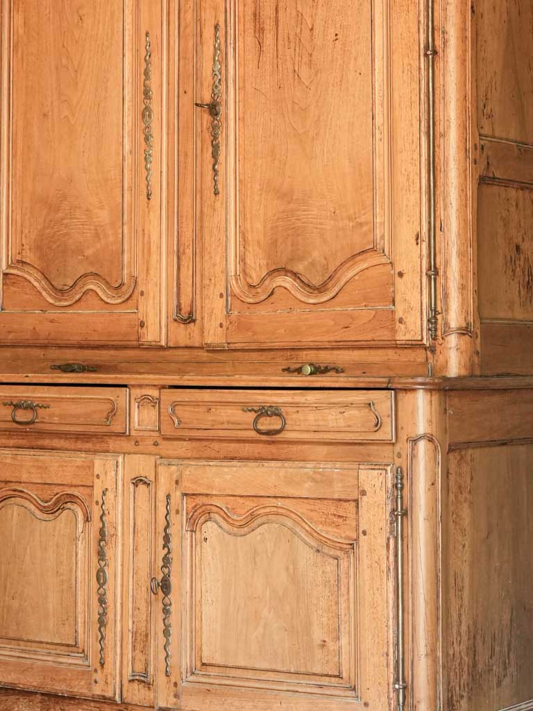 Tall 18th Century French Fruitwood Two Part Cupboard