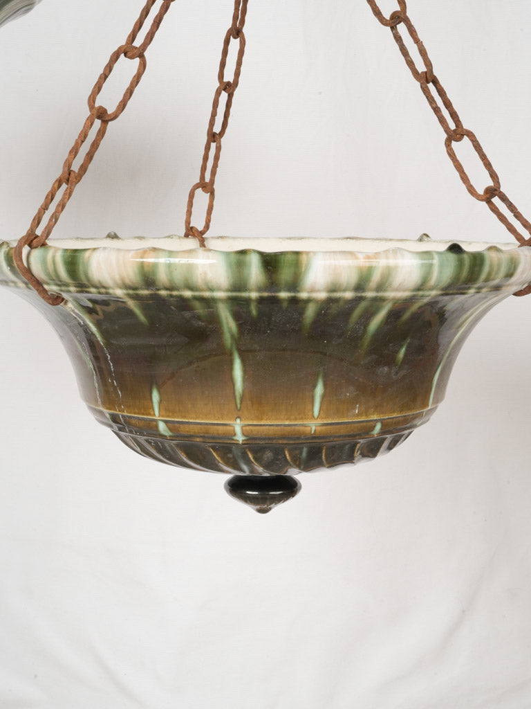 Charming majolica green garden pots