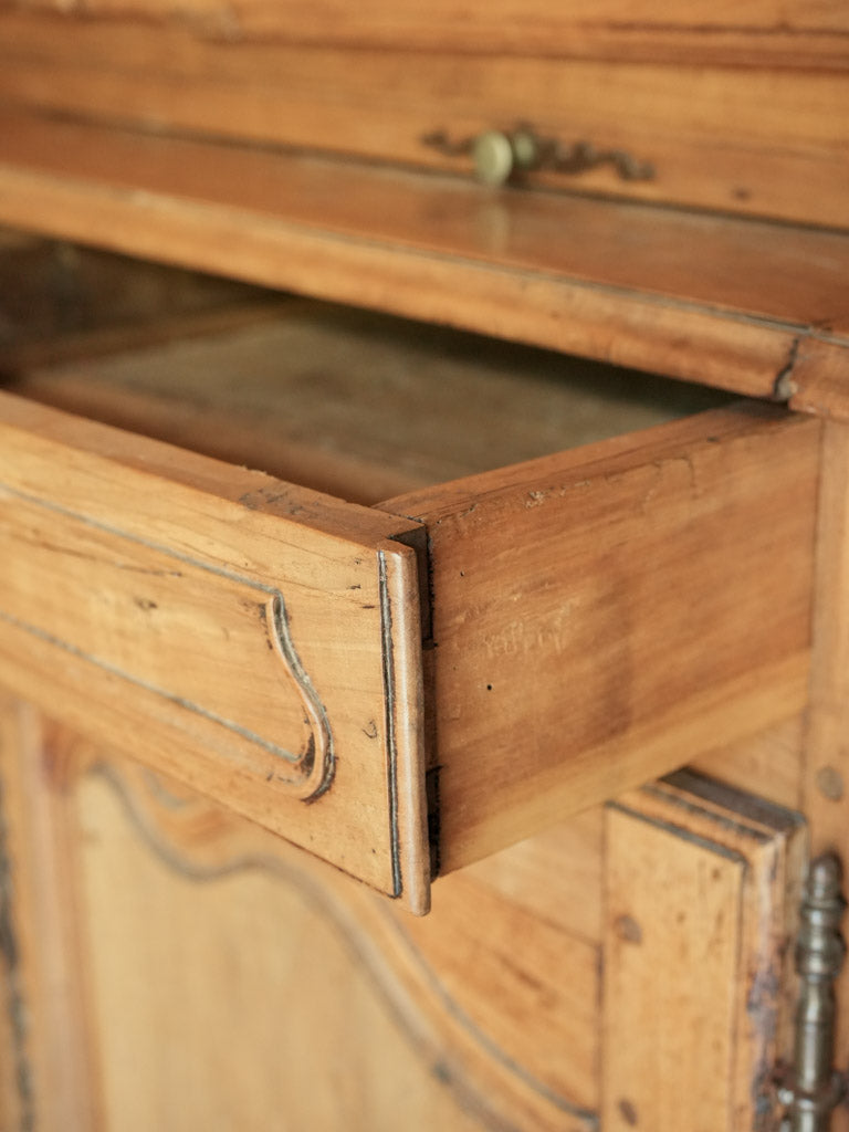 Tall 18th Century French Fruitwood Two Part Cupboard
