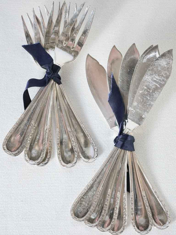 Vintage silver-plated seafood cutlery set
