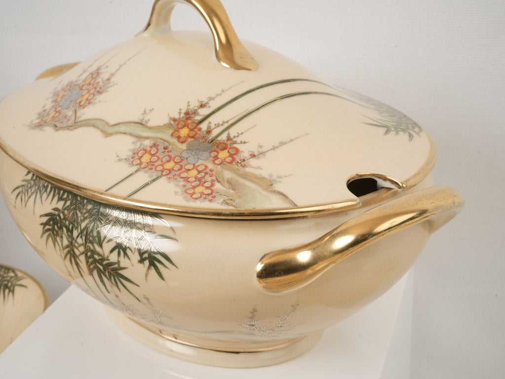Elegant hand-painted Japanese dinner service