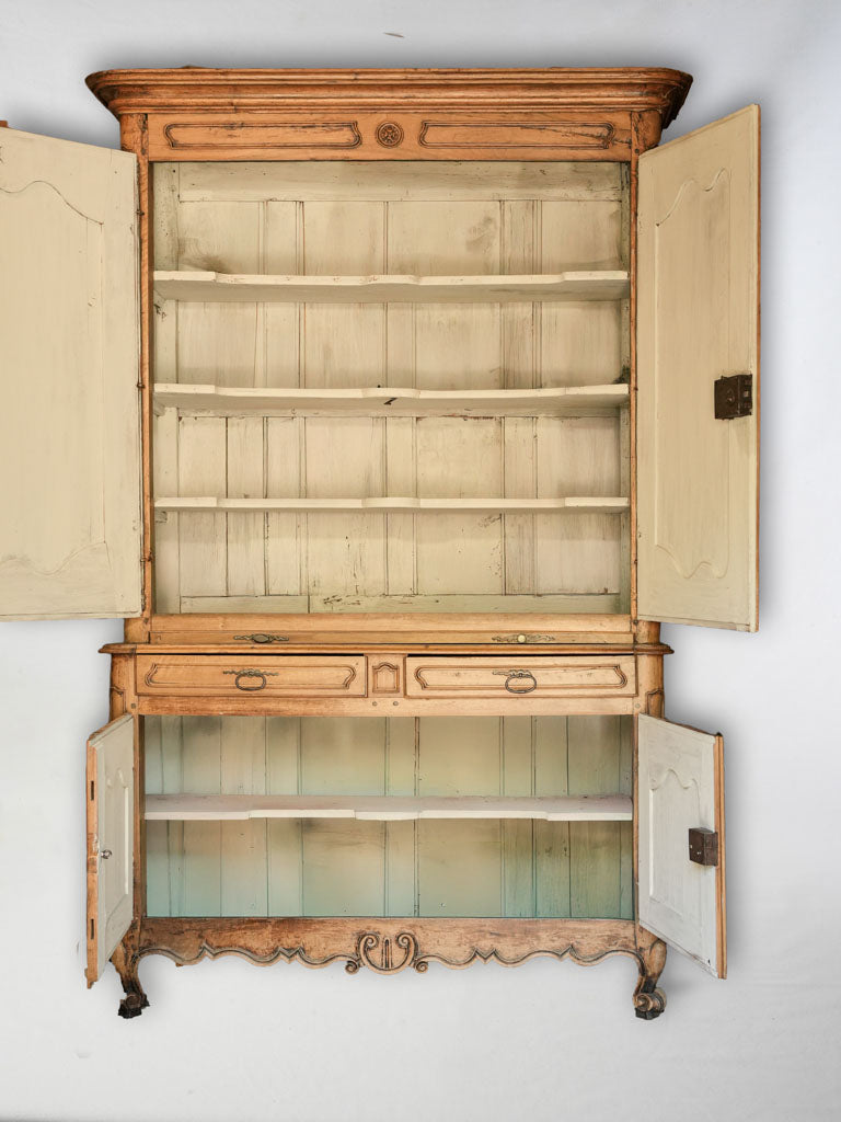 Tall 18th Century French Fruitwood Two Part Cupboard