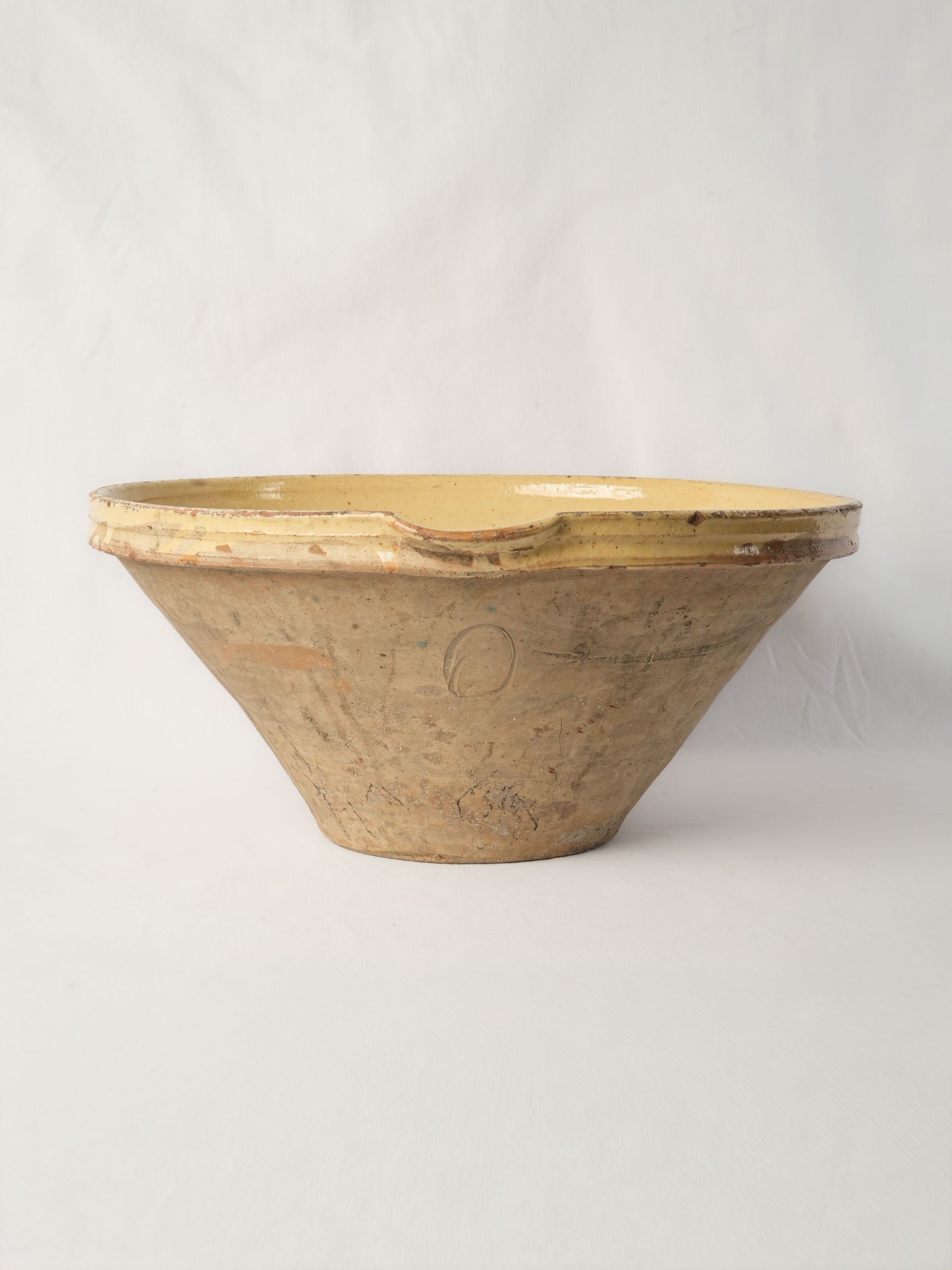 Antique Provençal earthenware tian bowl
