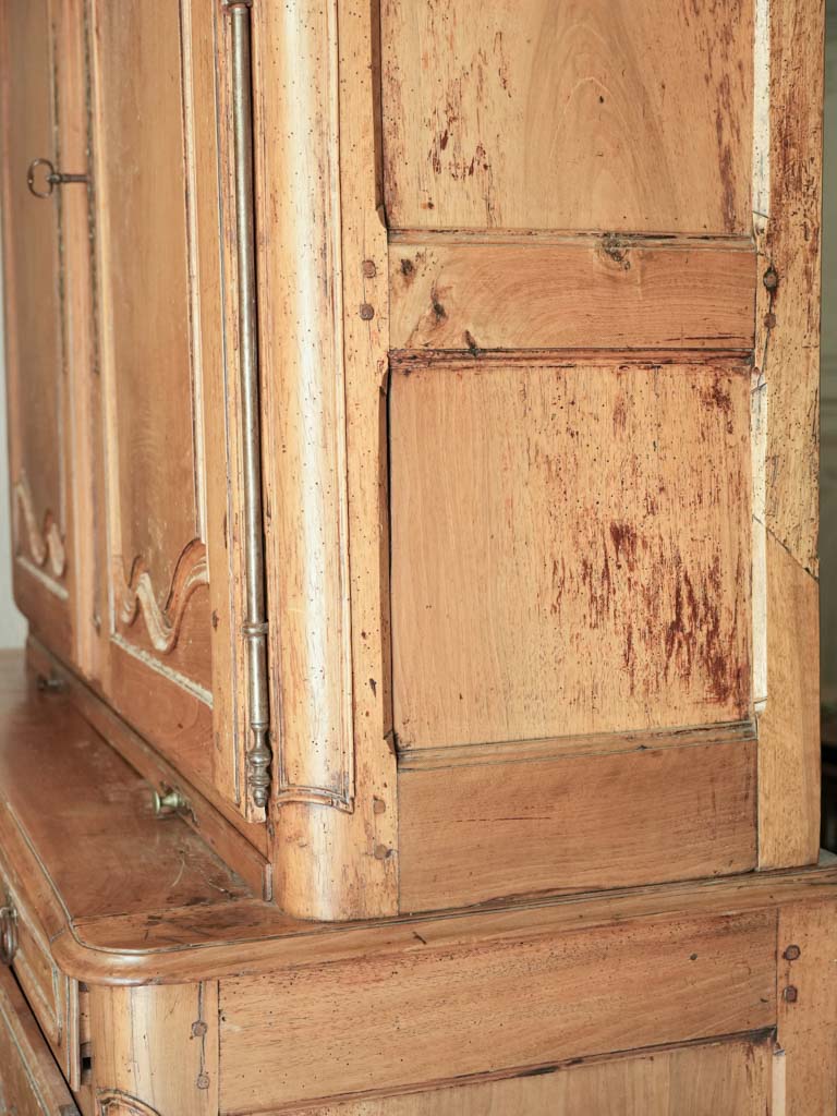 Tall 18th Century French Fruitwood Two Part Cupboard