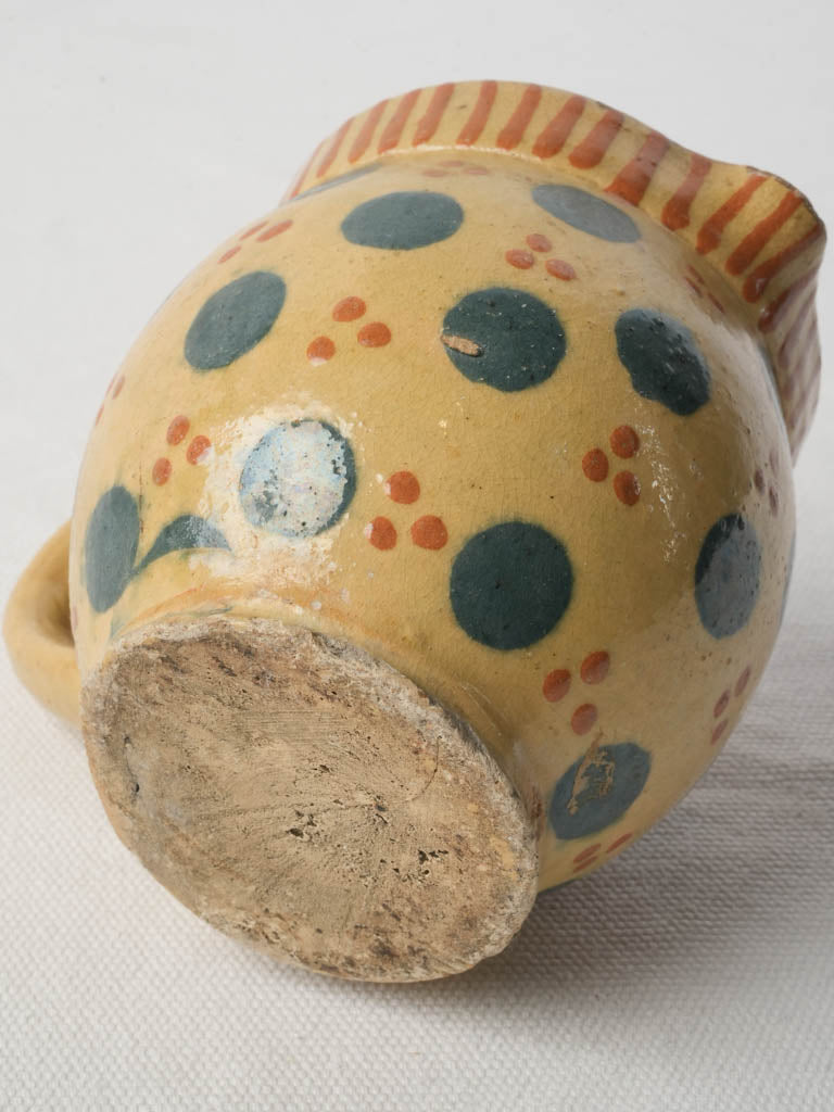 Petite dotted earthenware pitcher