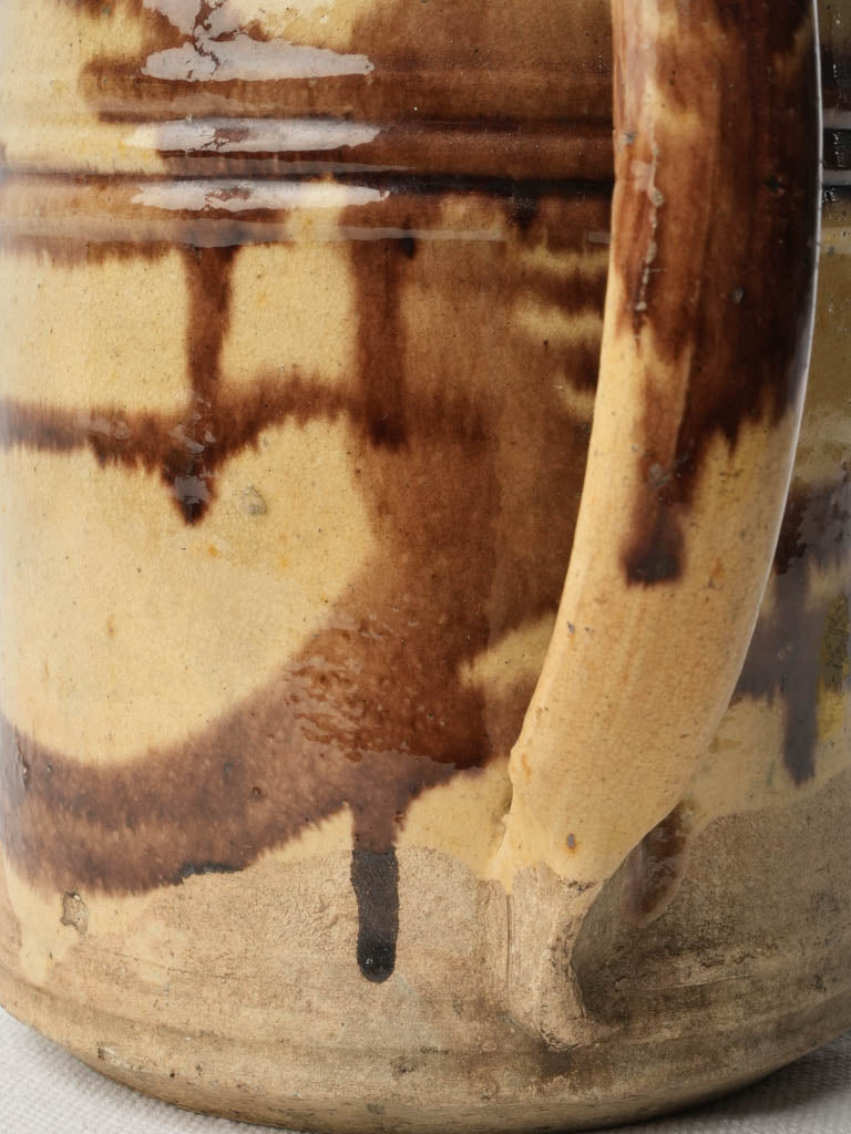 Elegant incised-ring French pottery pitcher