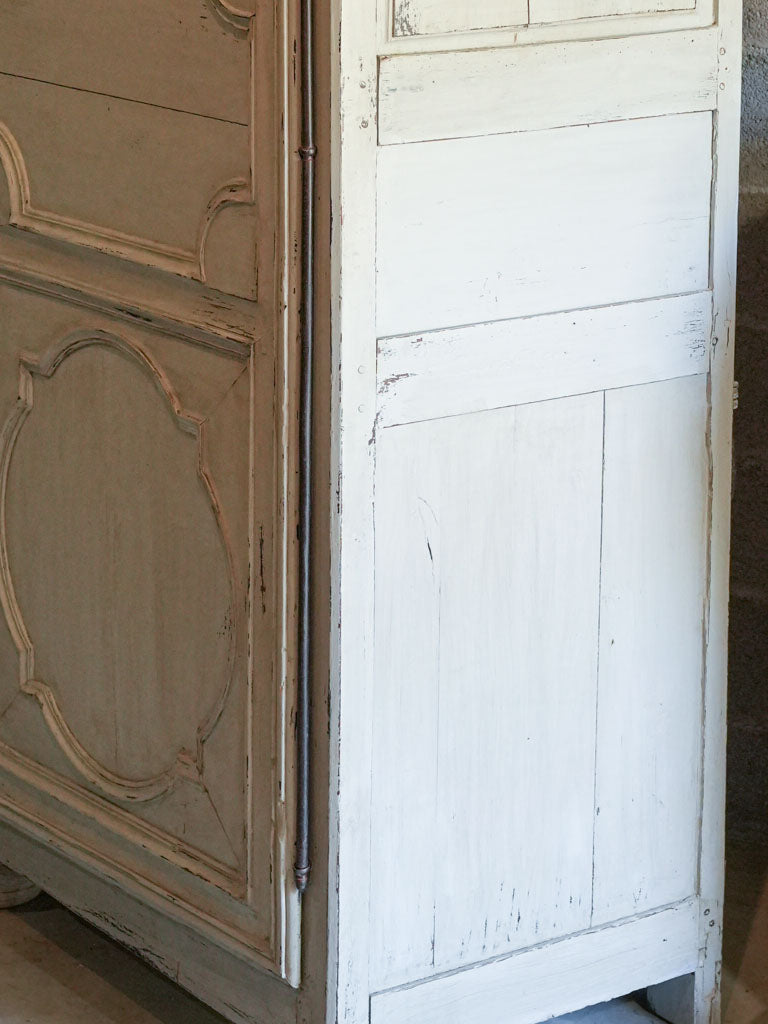 Late 18th century French Provincial Bonnetière w/ Grey Finish - 89¾"