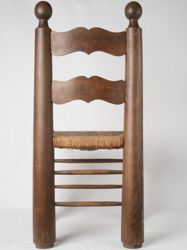 Parisian vintage wooden rush chair