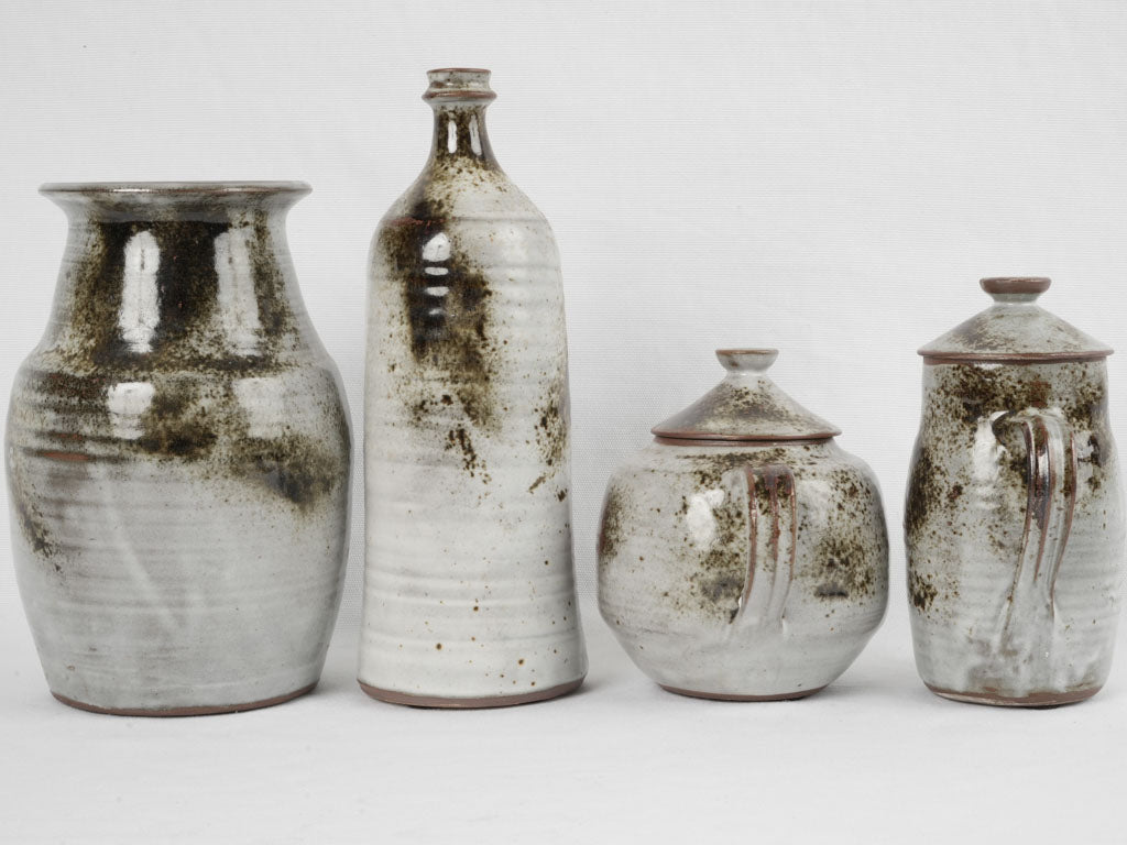 Timeless French grey stoneware bottle
