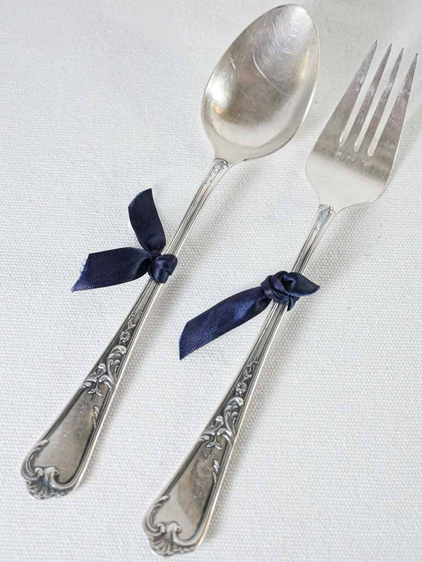 Vintage silver-plated ERCUIS salad servers