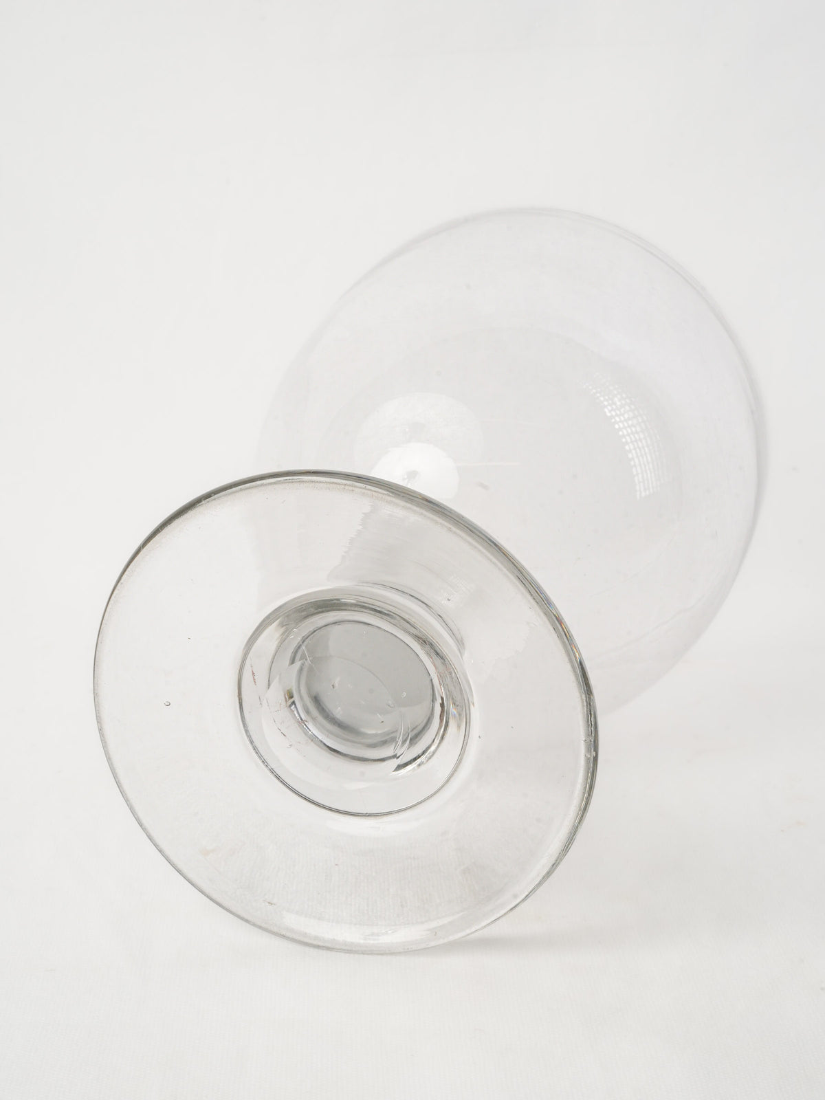 Very Large Hand-Blown Clear Glass Footed Compote, circa 1950s–70s - 11¾"