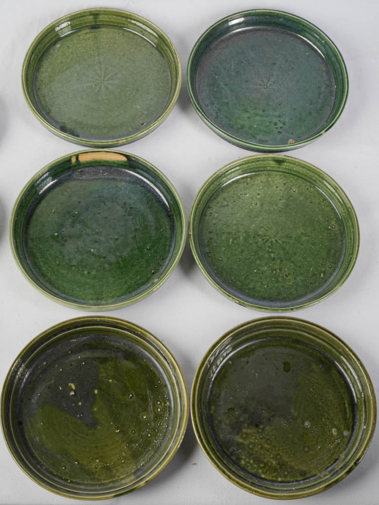 Unique imperfections on ceramic plates