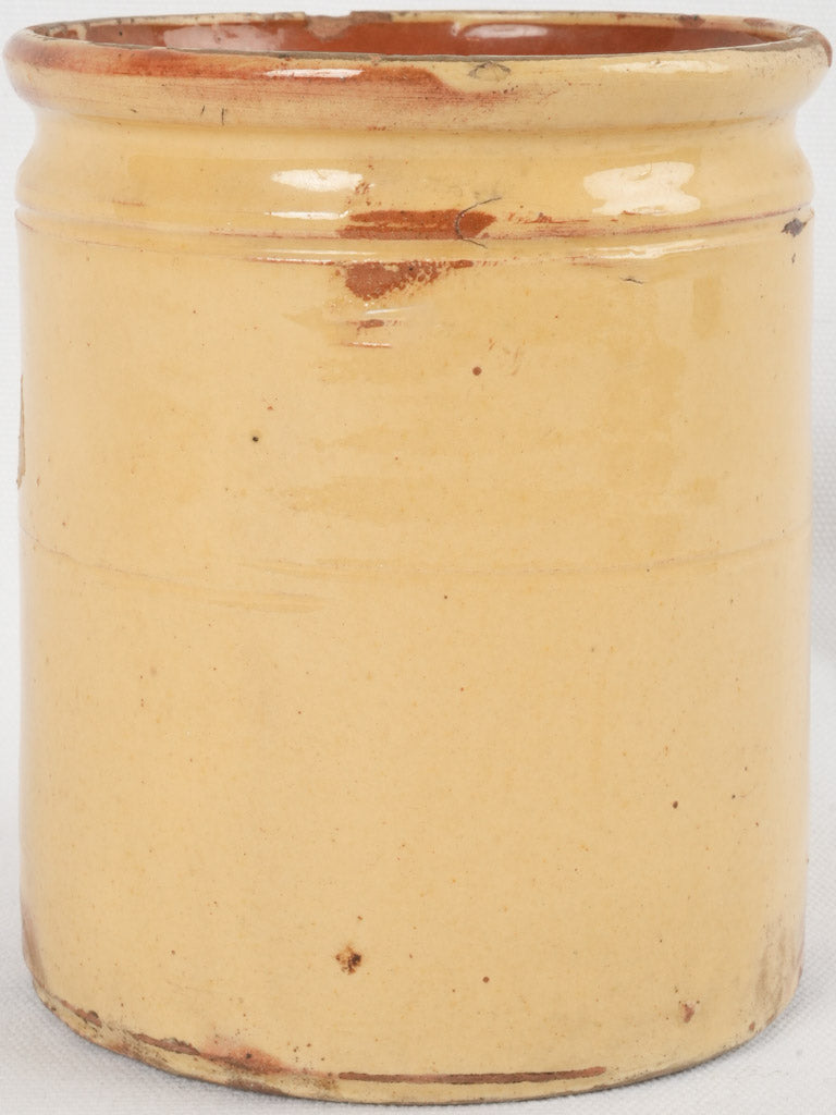 Provincial red-orange interior glaze cachepot