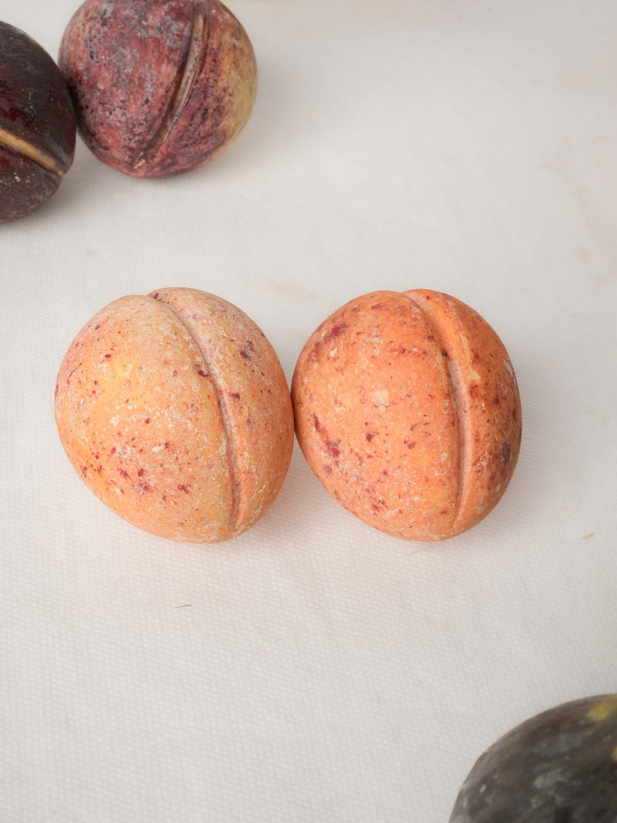 Set of 14 Italian Trompe-l’Oeil Hand-Painted Stone Fruits